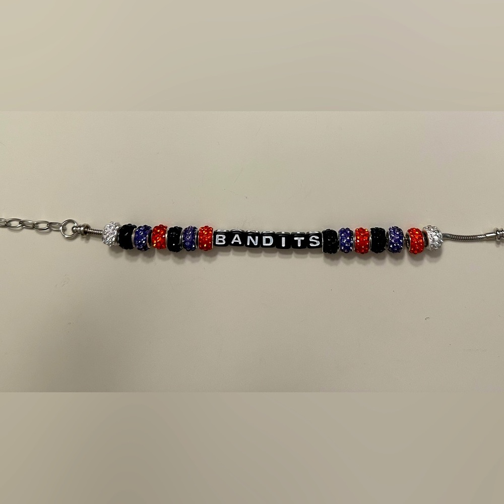 Sparkly Buffalo Bandits and Buffalo Bills adjustable chain bracelet claw slaps